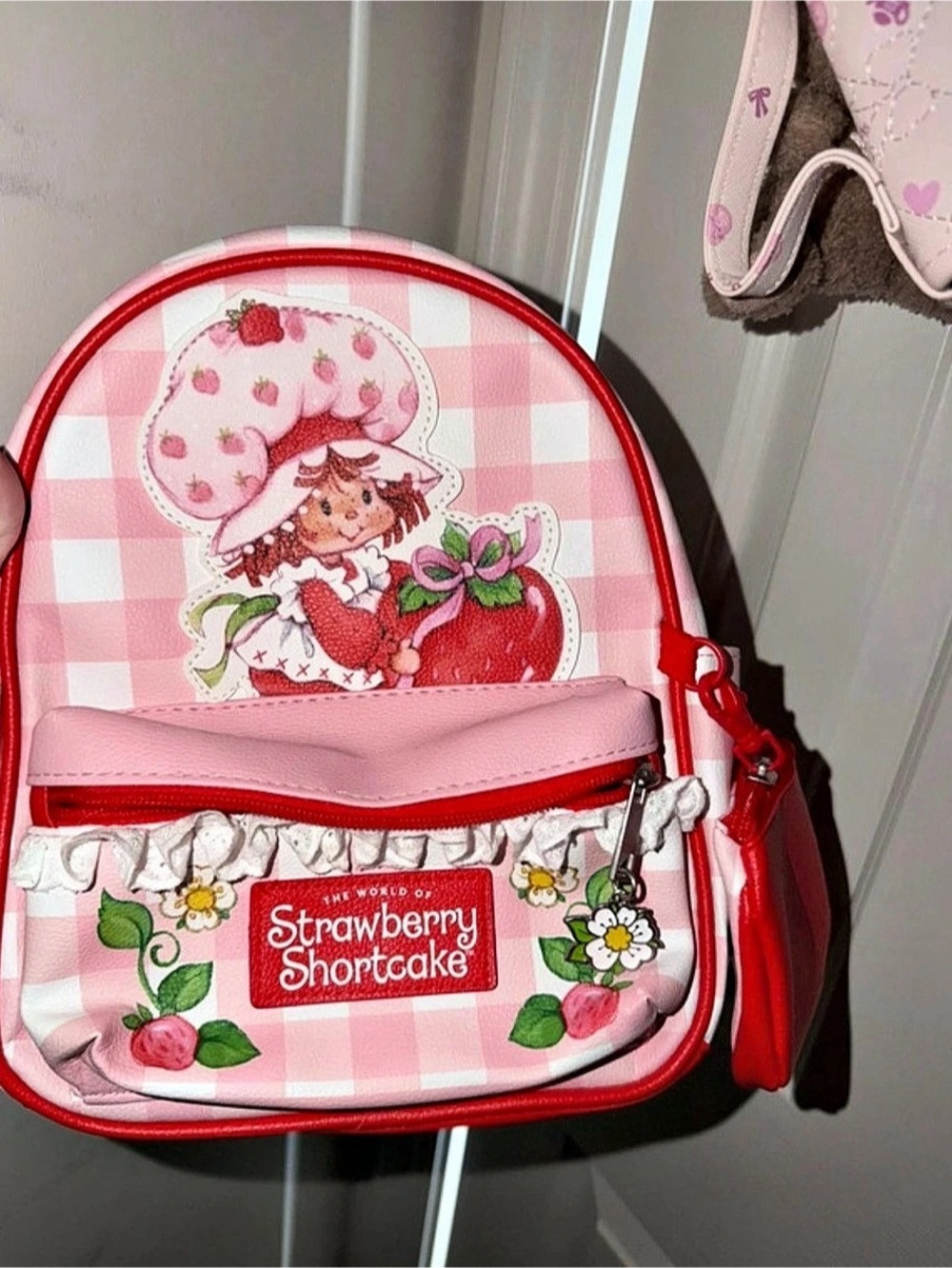 Strawberry Shortcake Pink Gingham Mini Backpack
